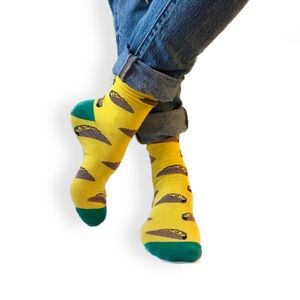 Fun french fry and taco socks!